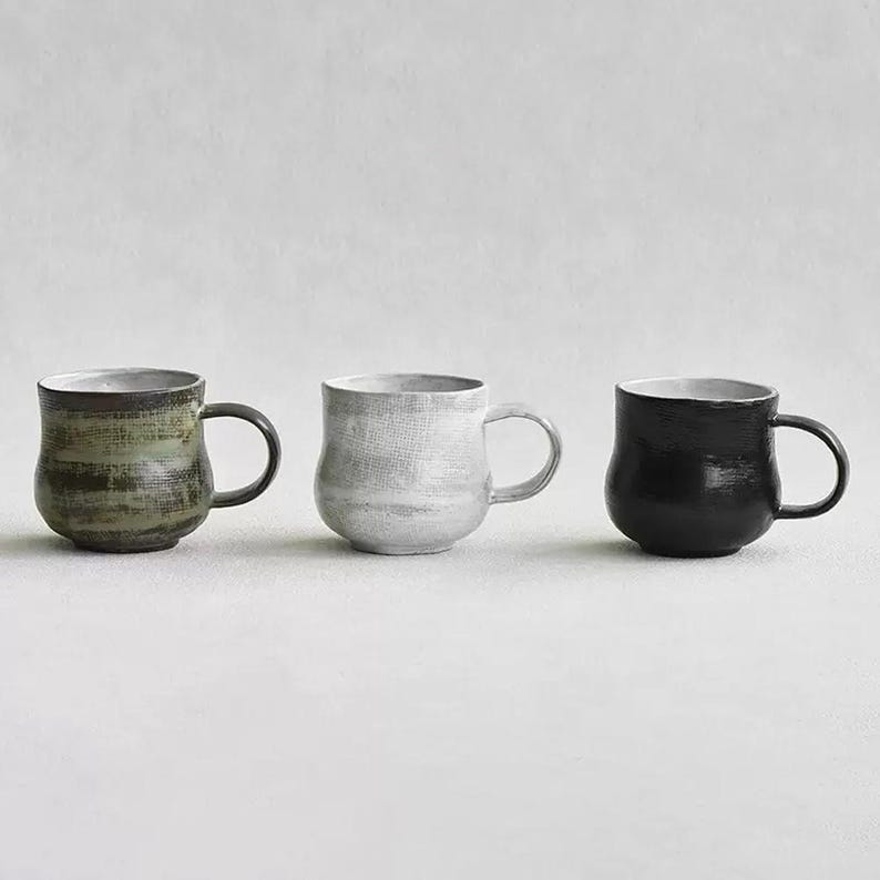 Keramik Kaffeetasse mit Untertassen-Set: Espressotasse, Strukturglasur Dreifarbig Bild 12