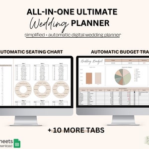 Simplified DIY Wedding Guide with Automatic Formulas, All-In-One Digital Wedding Planner in Google Sheets