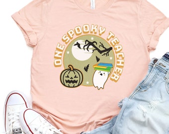 Spooky Teacher Halloween T-Shirt, Ghost Teacher Tee