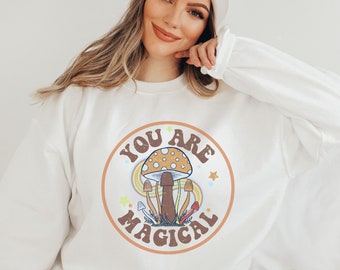 Mushroom Sweatshirt, Retro Crewneck, Nature lover Clothes, Cottagecore Sweatshirt, Goblincore Sweatshirt, Mushroom Lovers Gift, Fungi
