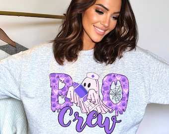 Boo Crew Shirt, Funny Nurse Sweatshirt, Halloween Nurse, Spooky Nurse Shirt, Halloween Nursing Crewneck, Cute Halloween Shirt