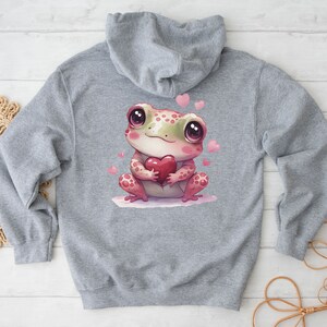Frog Hoodie, Frog Sweatshirt, Cottagecore Hoodie, Goblincore Shirt, Heart Shirt, I Love Frogs, Frog Lover Gift, Frog Aesthetic, Kawaii Frog