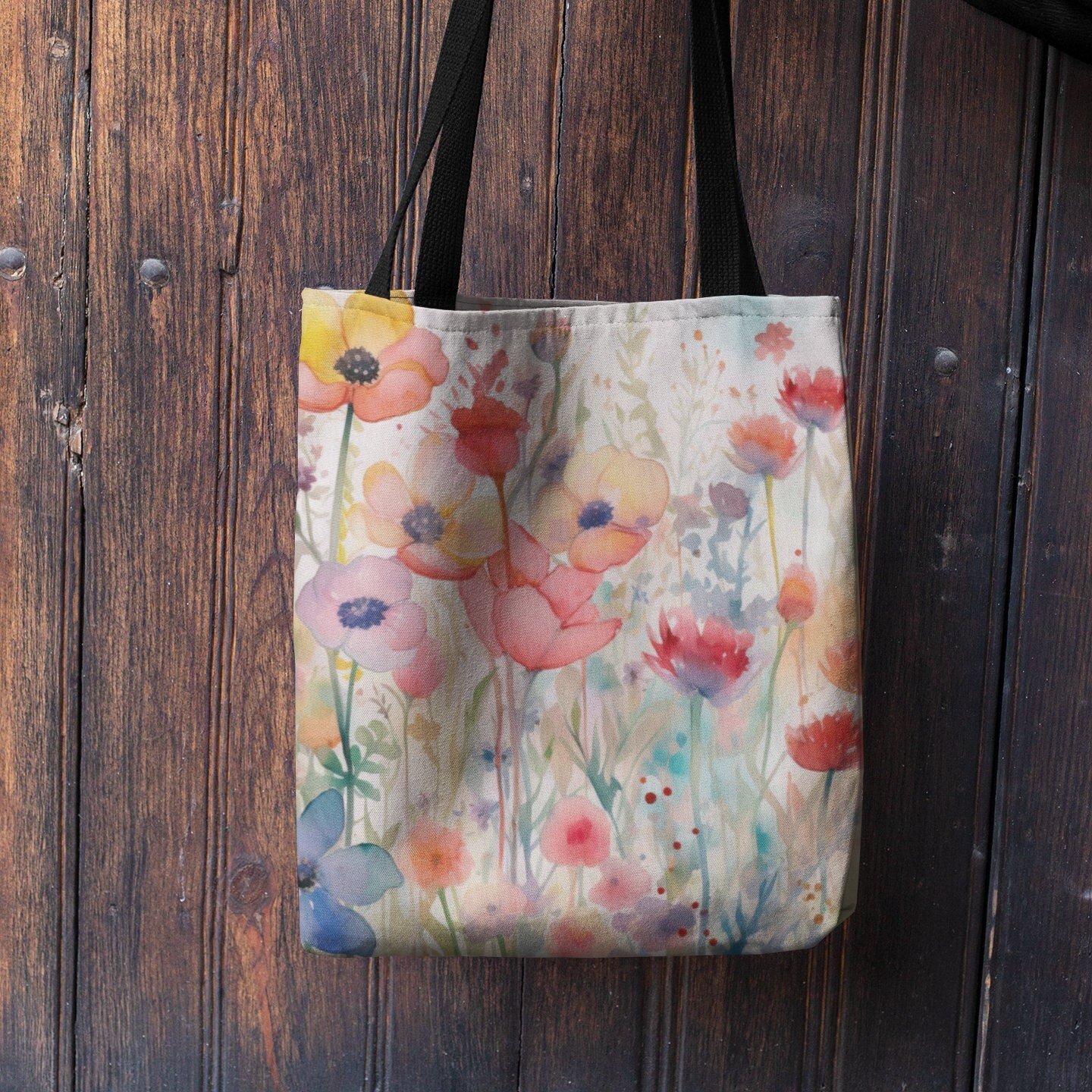 thumbnail image 2 of Cute Strawberry Canvas Tote Bag – Reusable Grocery Bag With Watercolor Red Berry & Kawaii Fruit Print For Strawberry Lovers Summer Style Fans 2 of 9