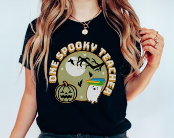 One Spooky Teacher, Spooky Teacher Shirt, Halloween Teacher, Fall Teacher Shirt, Cute Halloween Shirt, Teacher Tshirt, Ghost Teacher Tee