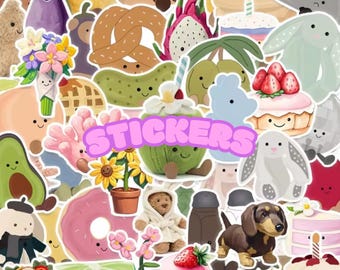 Kawaii Jelly Food Stickers, Sea Creatures, Pastel Vinyl Decals, Journaling Supplies