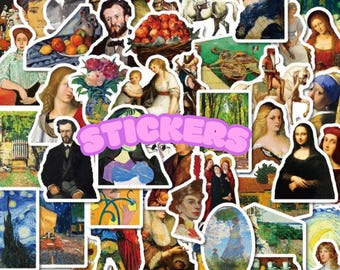 Famous Paint Artist Stickers Pack, Contemporary Art Decals