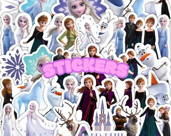 Winter Princess Stickers, Elsa Ice Queen Anna Olaf, Birthday Party Favors (Mystery Grab Bag)