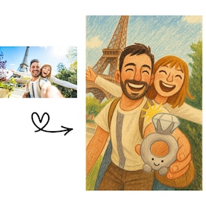 Custom Portrait, Family Illustration, Cartoon Illustration, Personalized Print, Digital Gift Couples, Portrait From Photo, Family Portrait