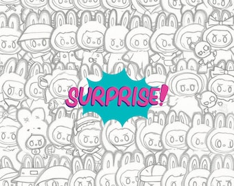 Art Toy Monster Stickers, Kawaii Creature Decals, Scrapbook Kit