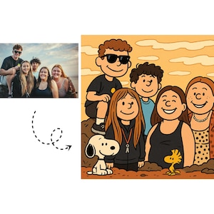 Custom Portrait, Family Illustration, Cartoon Illustration, Personalized Print, Digital Gift Couples, Portrait From Photo, Family Portrait