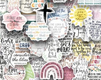 Bible Verse Stickers, Christian Journaling Kit, Laptop Water Bottle Decals