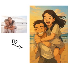 カスタムポートレート、家族イラスト、漫画イラスト、パーソナライズプリント、カップル向けデジタルギフト、写真からのポートレート、家族ポートレート
