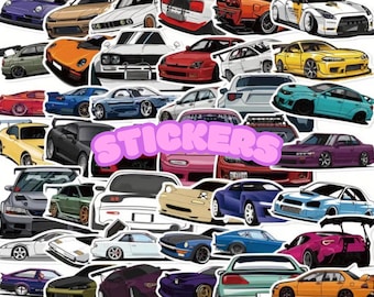 Sport Cars Racing Stickers, JDM Decals, Birthday Party Favors