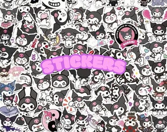 50 Kawaii Kuromi Stickers for Phones, Sanrio Inspired, Laptops, Tablets, Birthday, Journal, Kobo, Scrapbook.