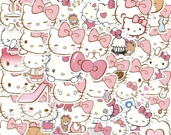 Sanrio Kitty Cat Stickers for Phones, Laptops, Tablets, Birthday, Journal, Kobo, Scrapbook, Assorted Surprise Grab Bag, Kindle
