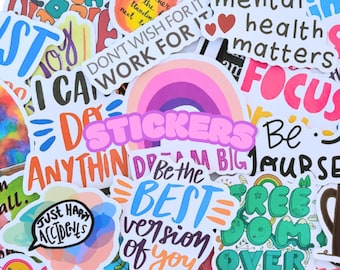 Motivational Stickers Pack, Positive Affirmations, Inspirational Quote Sticker, Planner Journal Decals Stickers