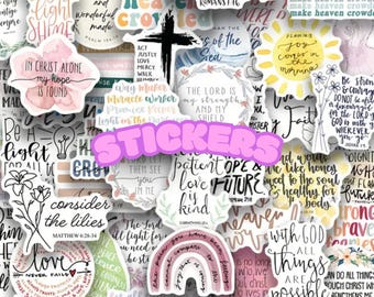 Bible Verse Stickers, Christian Journaling Kit, Laptop Water Bottle Decals