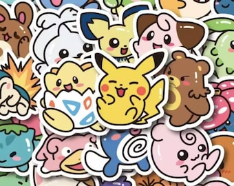 Kawaii Pocket Monster Stickers, Anime Gamer Gift
