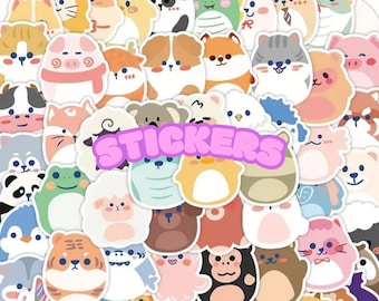 Mystery Cartoon Animal Stickers, Random Pack for Laptops, Water Bottles