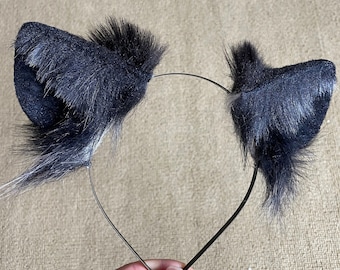 Wolf Ear Cosplay Ears Handmade Ears Black Ears