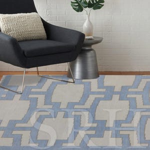 9x12 Modern Blue/Beige Oushak Rugs/Fine Quality Hand Knotted Rug 100% Wool Rug/Natural Vegetable dyes/Bedroom(Ready to Ship..) Hurry up.