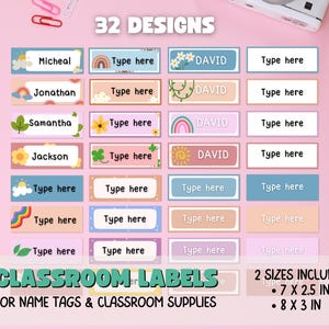 school name labels for classroom table, school labels