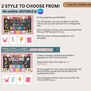 Welcome Back to School Editable Classroom Bulletin Board Kit Cute ...