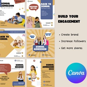 Editable School Education Admission Marketing Instagram Post Template ...