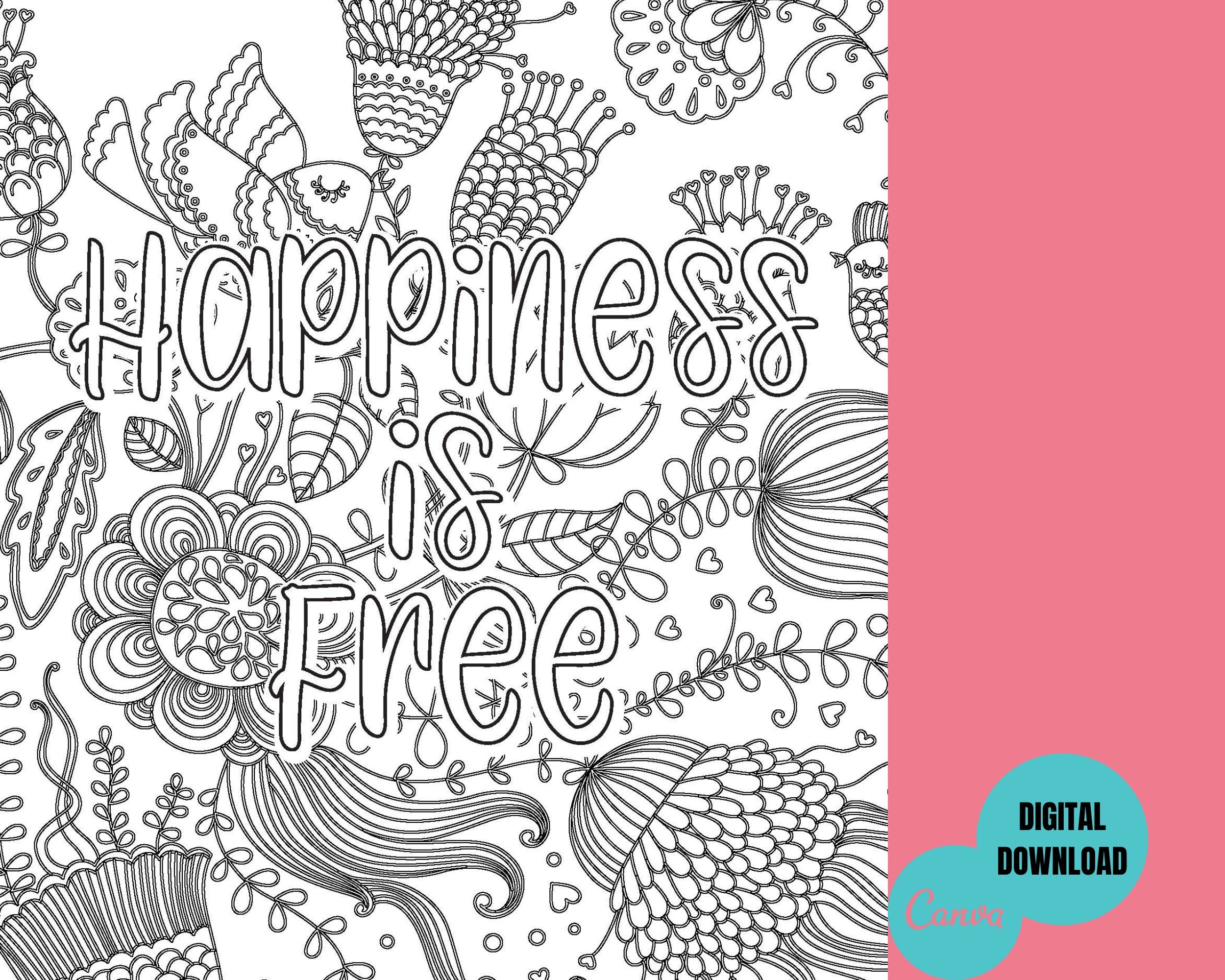 15 Coloring Pages for Adult, Teens, Positive Quotes, INSTANT DOWNLOAD ...