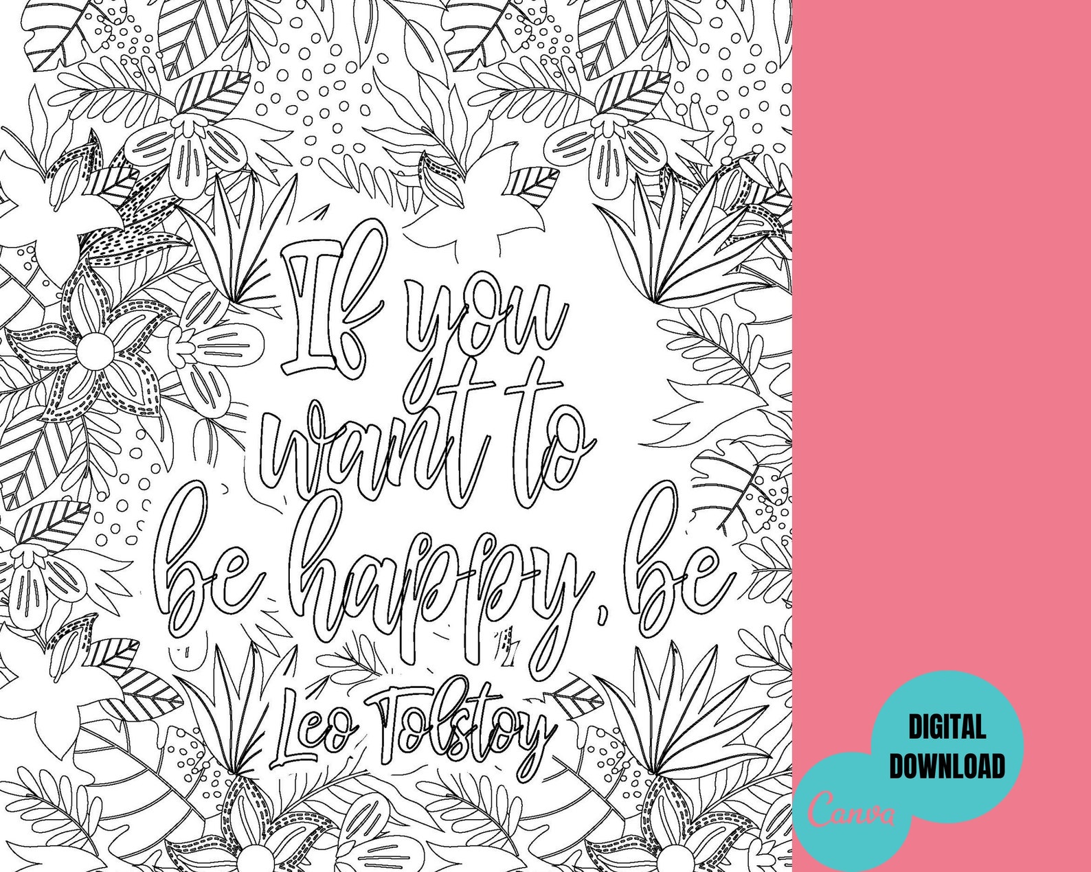 15 Coloring Pages for Adult, Teens, Positive Quotes, INSTANT DOWNLOAD ...