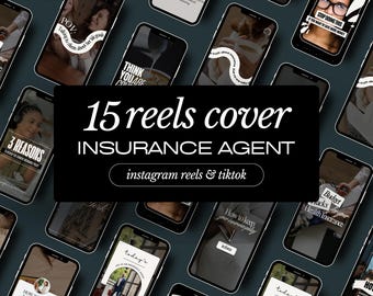 Insurance Agent Reel Cover: Dark Theme Canva Templates (Digital Download)