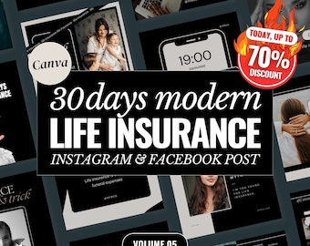 Life Insurance Social Media Posts, Canva Template (Digital Download)