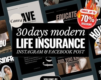 Life Insurance Instagram Post | Social Media Canva Templates (Digital Download)