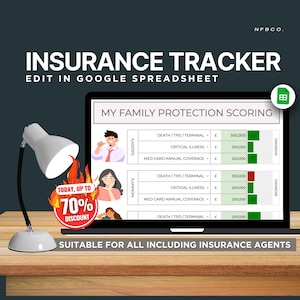 Insurance Tracker | Google Sheets Template | Insurance Policy Organizer | Coverage Tracking | Insurance CRM | Family Insurance Tracker