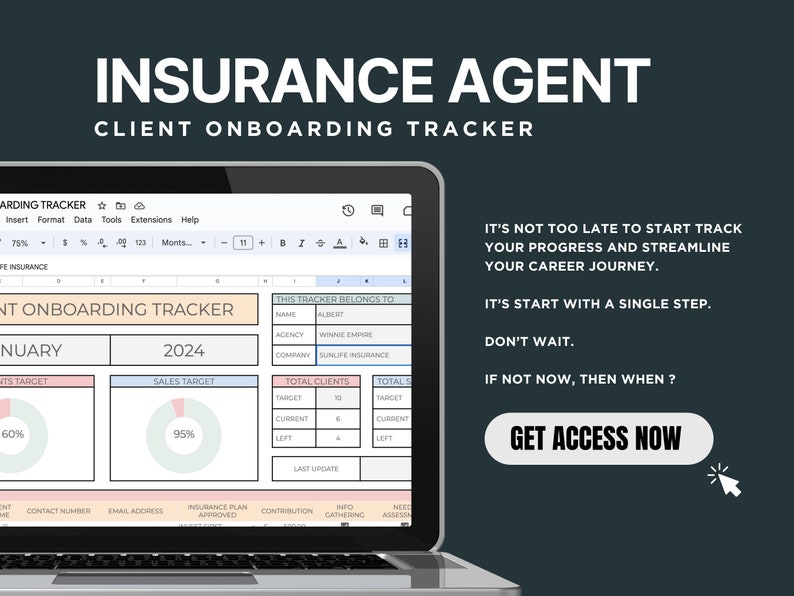 Insurance Agent Client Tracker | Monthly Google Sheets Template - Etsy