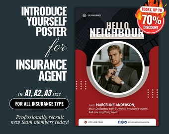 Insurance Agent Introduction Poster Template, Canva Flyer Design