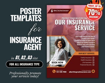 Insurance Agent Poster Template: DIY Marketing Flyer (Canva)