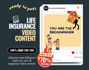 Contenido de vídeo para seguros de vida, marketing en redes sociales (MP4)