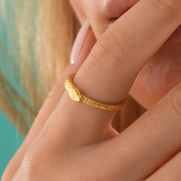 Snake ring, Silver Ouroboros ring, Unisex vintage snake ring for couples, Gold filled ring , Gift for girlfriend, Boyfriend gift, AU106