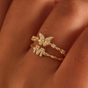 gold butterfly ring