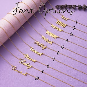 all font name plate necklace