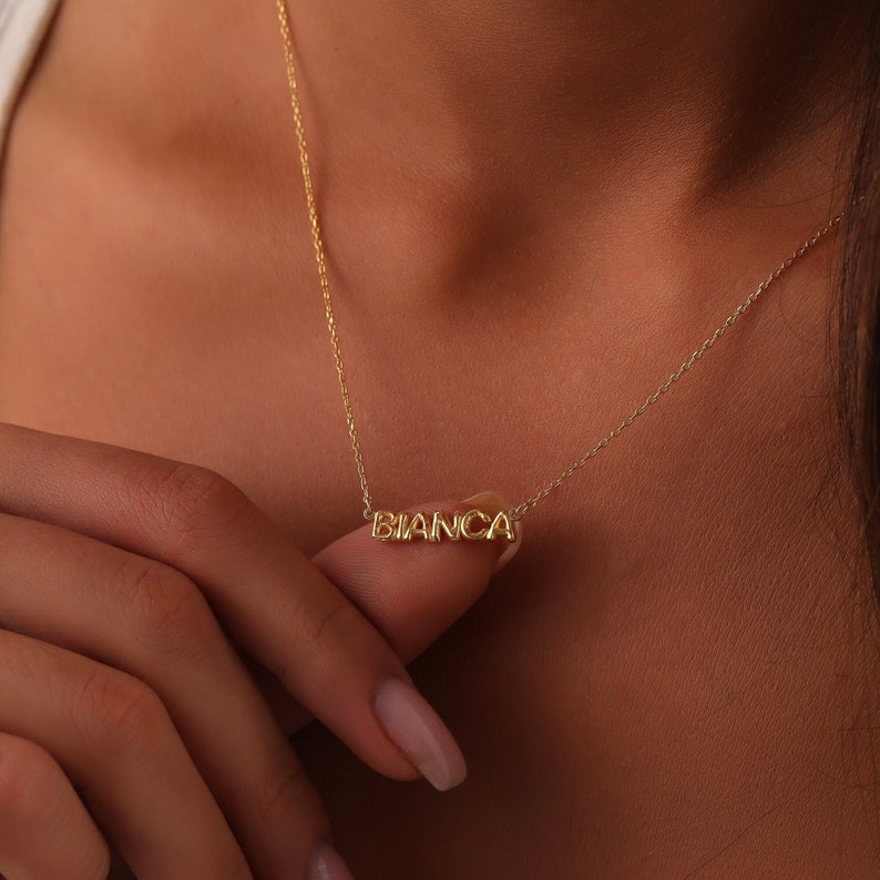 bubble name necklace