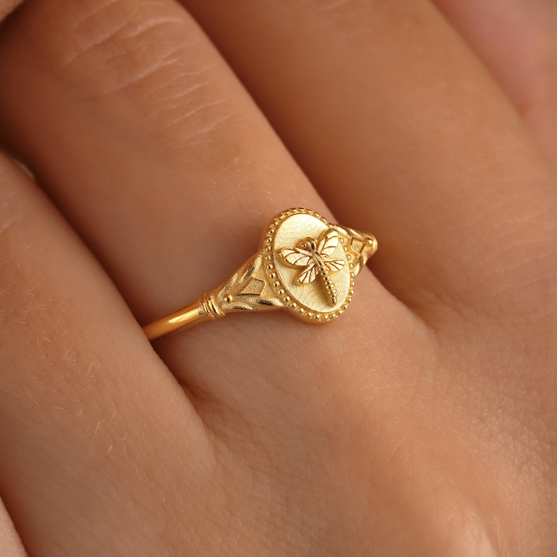 dragonfly gold ring