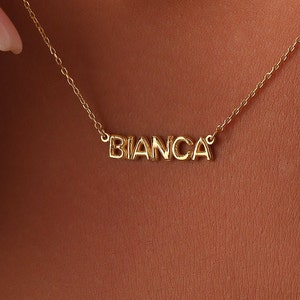 gold balloon name necklace