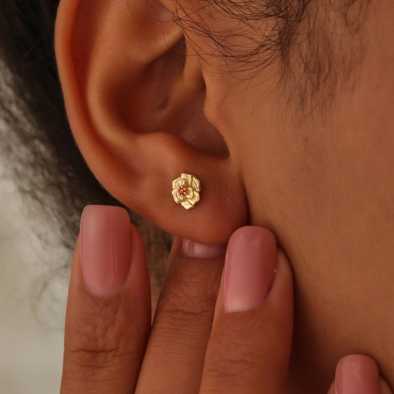 birth flower earrings
