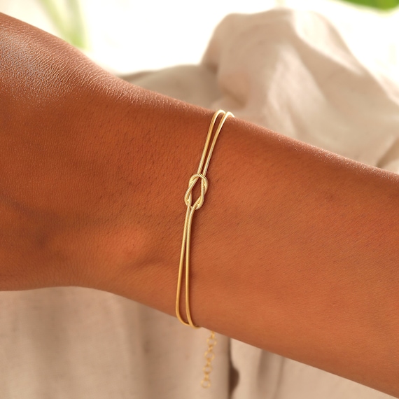 Dainty Knot Bracelet: 14k Gold Filled Sterling Silver Friendship Jewelry