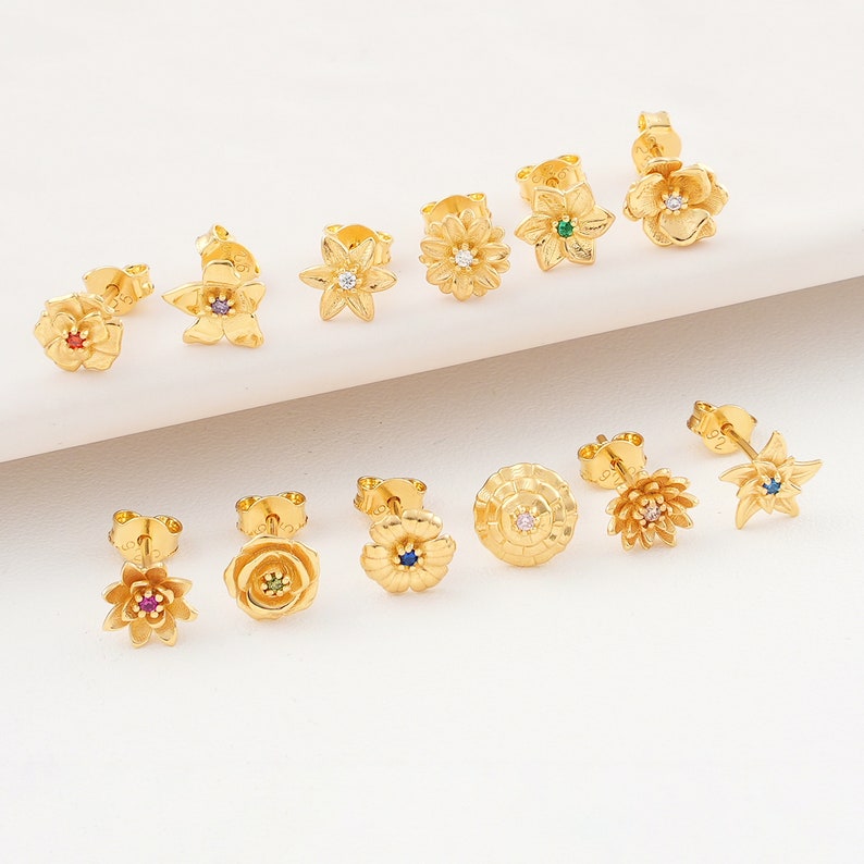 All birth flower earrings