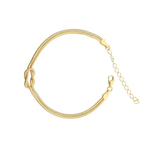 14k Gold Filled Knot Bracelet, Dainty Snake Chain for Mothers Day Gifts 画像 10