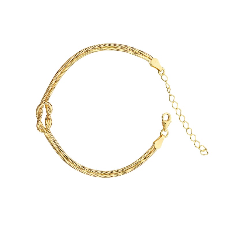 14k Gold Filled Knot Bracelet, Dainty Snake Chain for Mothers Day Gifts 画像 10