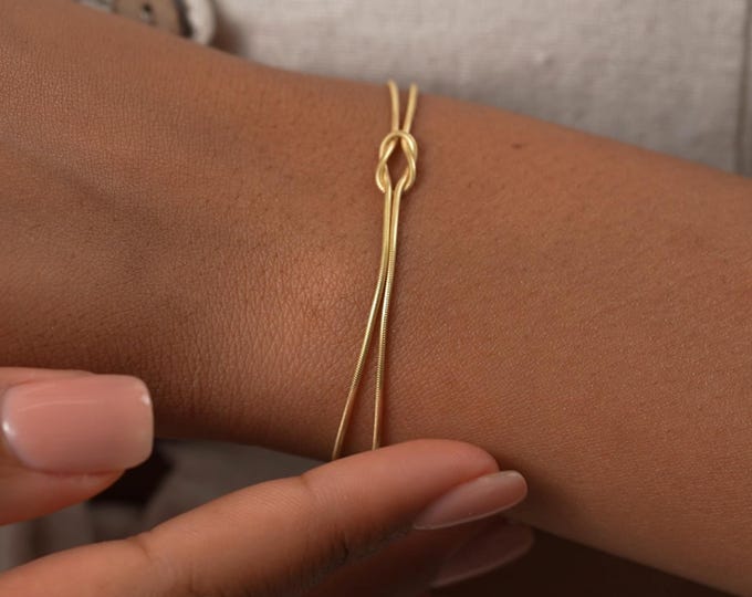 Dainty Knot Bracelet: 14k Gold Filled Sterling Silver Friendship Jewelry